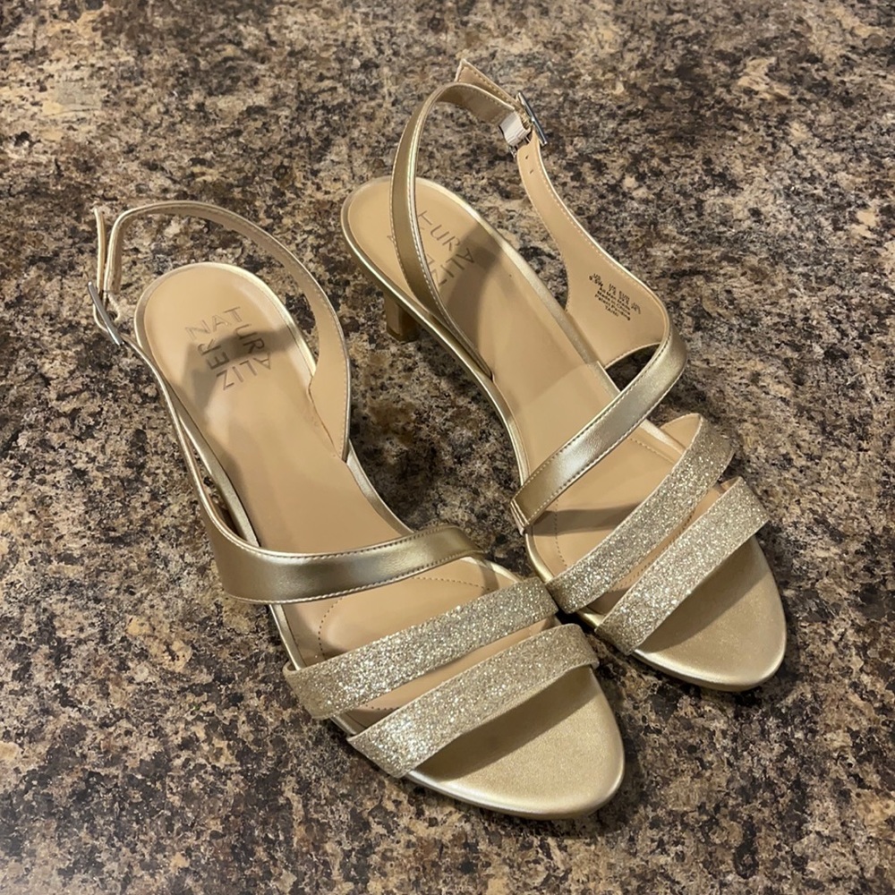 Naturalizer Tami Gold Dress Sandal Size 9.5W